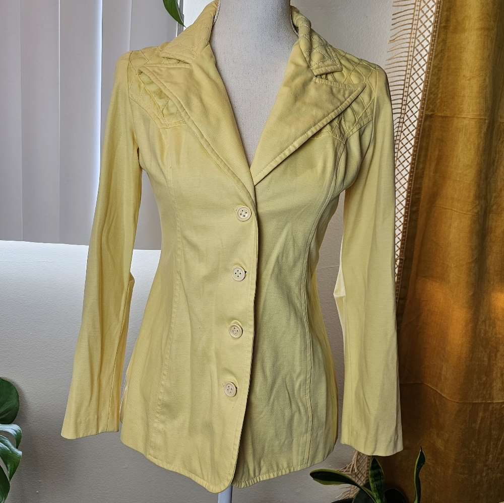 Yellow Vintage Jacket Blazer Woman